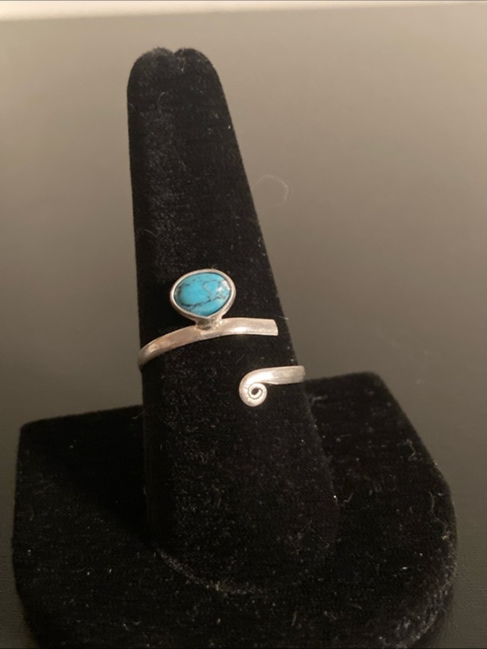 Sterling Silver Turquoise Open Ring in Blue size 9
